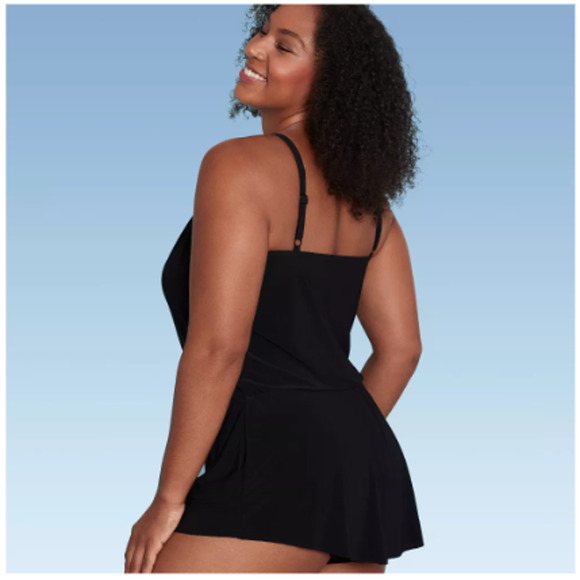 NWT Swim Romper One Piece Swimsuit W/ Pocket Sz XL Aqua Green - Picture 1 of 6
